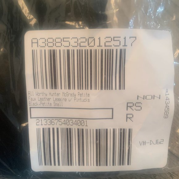 NWT ALL WORTHY BY HUNTER MCGRADY FAUX LEATHER LEGGINGS W/PINTUCKS BLACK PS - Picture 4 of 5